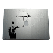 Image of "The Umbrella Man" Transparent Macbook Cover