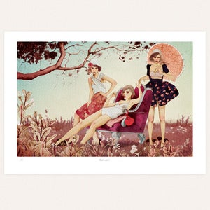 Image of 'Lazy girls' print by Ëlodie