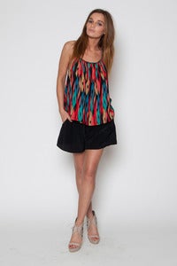 Image of Multi Ikat Braided Detail Tank