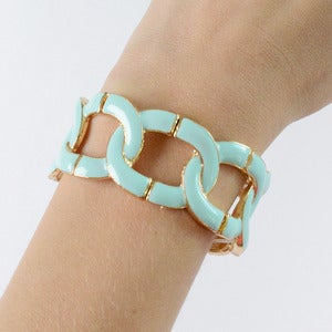 Image of Mint Enamel Link Bracelet