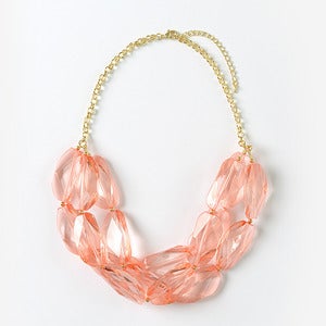 Image of Coral Chunky Crystal Necklace