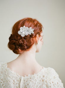 Image of Rhinestone Flower Bridal Comb By Fine & Fleurie