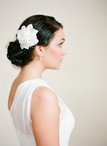 Image of Handmade Silk Habotai Bridal Fascinator in Pink and Ivory by Fine & Fleurie