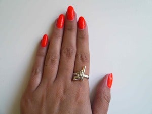 Image of Silver Tone Gun Ring