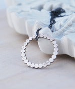 Image of Berry Round Sterling Silver Circle on Oxidized Sterling Silver Chain