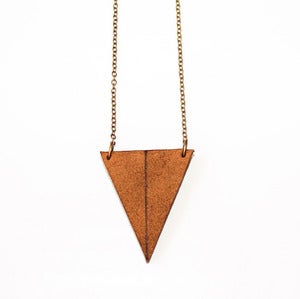 Image of Duplexed Leather Triangle Necklace // Large