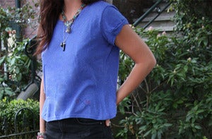 Image of Dailymovement Spring/Summer '13 Women's Speckled Cropped Top [Blue]
