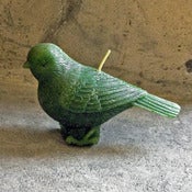 Image of set of 4 green bird candles