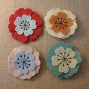 Image of medium ume flower brooch // muted colors