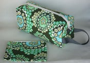Image of Teal Bubbles Amy Butler Large Box Bag Set