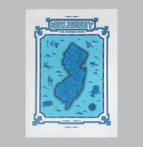 Image of new jersey map -b/w