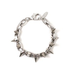Image of Metal-Luxe Double Row Spike Bracelet - Rhodium/Silver Spikes