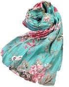 Image of Rose Scarf- Turquoise