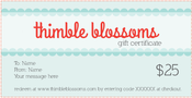 Image of Thimble Blossoms Gift Card