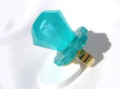 Image of  Marshmallow Aqua Pearl Heart Pop ring