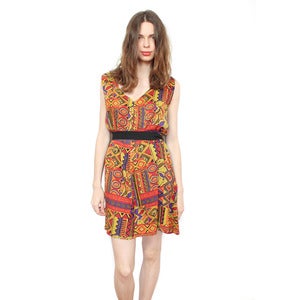 Image of BELTED TRIBAL DRESS