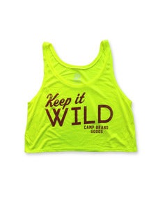 Image of KEEP IT WILD CROP TANK | NEON YELLOW