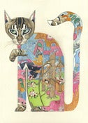 Cat Licking it's Paw - Card