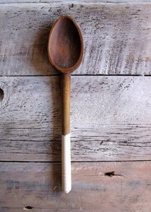 Image of antique painted spoons - salty white