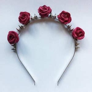 Image of Silver Spike Rose Headband