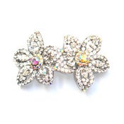 Image of Crystal Double Flower Barrette