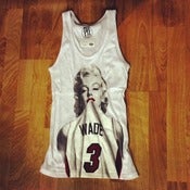 Image of Womens #1 Wade Fan Miami Heat Babydoll Tank Top in White