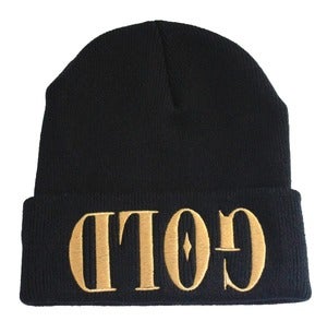 Image of GOLD Black Beanie