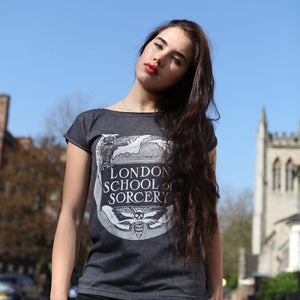 Image of LONDON SORCERY charcoal raw t-shirt