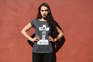 Image of A SORE HEART charcoal raw t-shirt