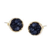 Image of Navy Druzy Stud Earrings