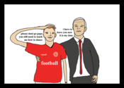 Image of Alex ferguson telling paul scholes that it is time to say goodbye