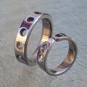 Image of Titanium Tension Set Round Diamond Engagement Ring and Wedding Band Set