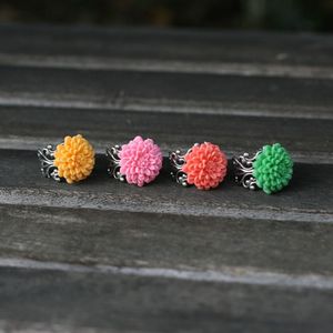Image of NEW Mini Chrysanthemum Adjustable Ring - 4 Colors