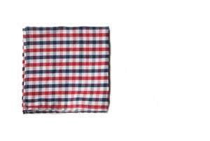 Image of Blue & Red Gingham Pocket Square