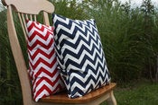 Image of Navy and Red Decorative Pillows Chevron For the Nursery