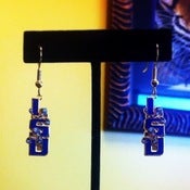 Image of LSU Vertical Tangled Fleur de Tigre Earrings