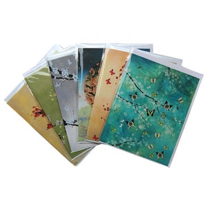 Image of Set of 6 Greetings Cards - Blossoms (Blank Inside)