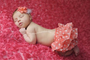 Image of *ON SALE* Coral Wispy Blossom Fabric for Backdrops or Bean Bag Covers - 2 YARDS