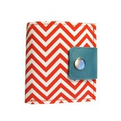 Image of Chevron Red ) Bifold Wallet with Snap + Zipper