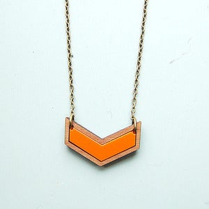 Image of Mini Chevron Necklace in Orange by Nylon Sky 