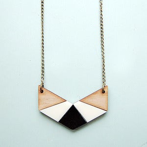 Image of Geo Chevron Necklace in White by Nylon Sky 