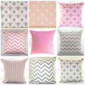 Image of Shades of Pink and Grey Cushion Covers