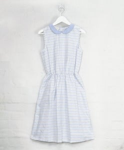 Image of Cleric Collar Dress - Blue Stripe