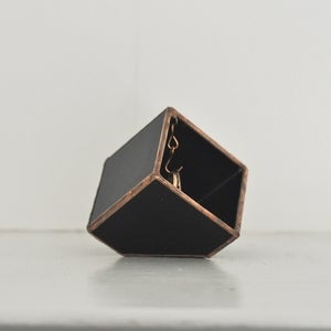 Image of Black Glass Ring Holder / Display Box