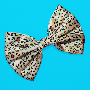 Image of HUGE Pastel Rainbow Leopard Hair Bow