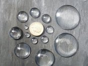 Image of Crystal Clear Domed Round Glass Cabochons 35mm