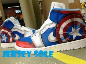 Image of Custom "Captain America" | Jordan Retro 1 by Killer Kreations