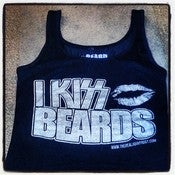 Image of BLACK I KISS BEARDS TANKTOP WITH SILVER PRINT 