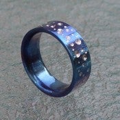 Image of Titanium Ring Band Blue and Purple Shining Stars Design