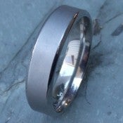 Image of Beveled Edge Etched Titanium Band